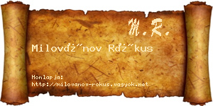 Milovánov Rókus névjegykártya